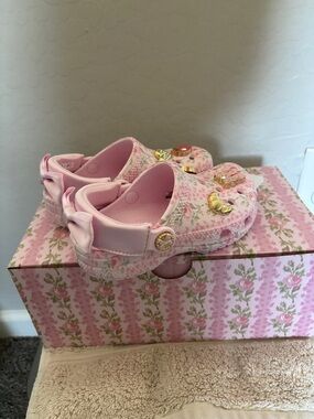 Toddler size 11 LoveShackFancy x Crocs Classic Clog - Pink Milk brand new